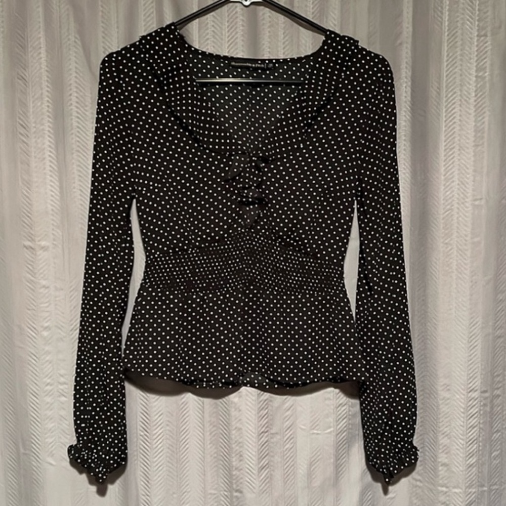 Abercrombie & Fitch Polka Dot Ruffle Blouse